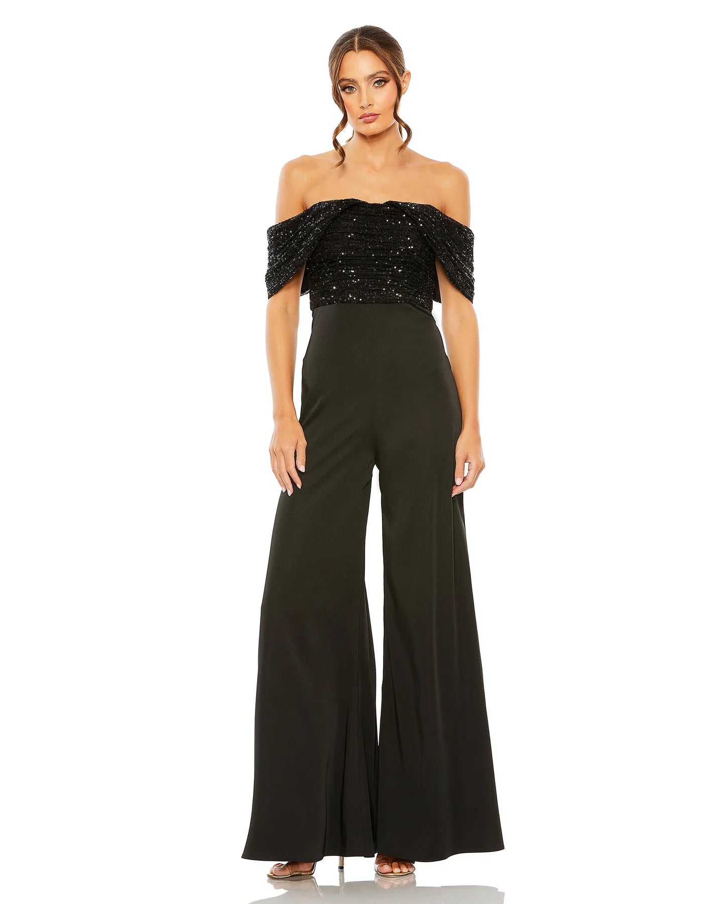 Sequined Crop Sleeve Jumpsuit