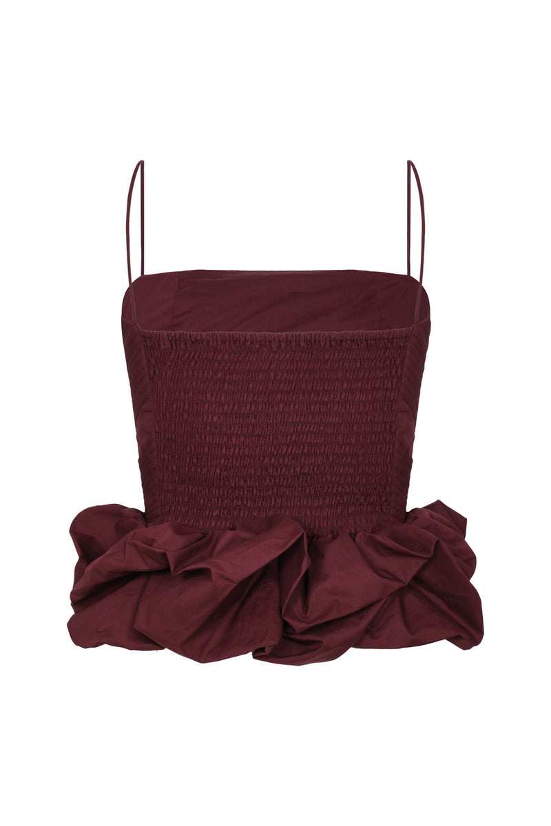 New Maia Burgundy Crop Top