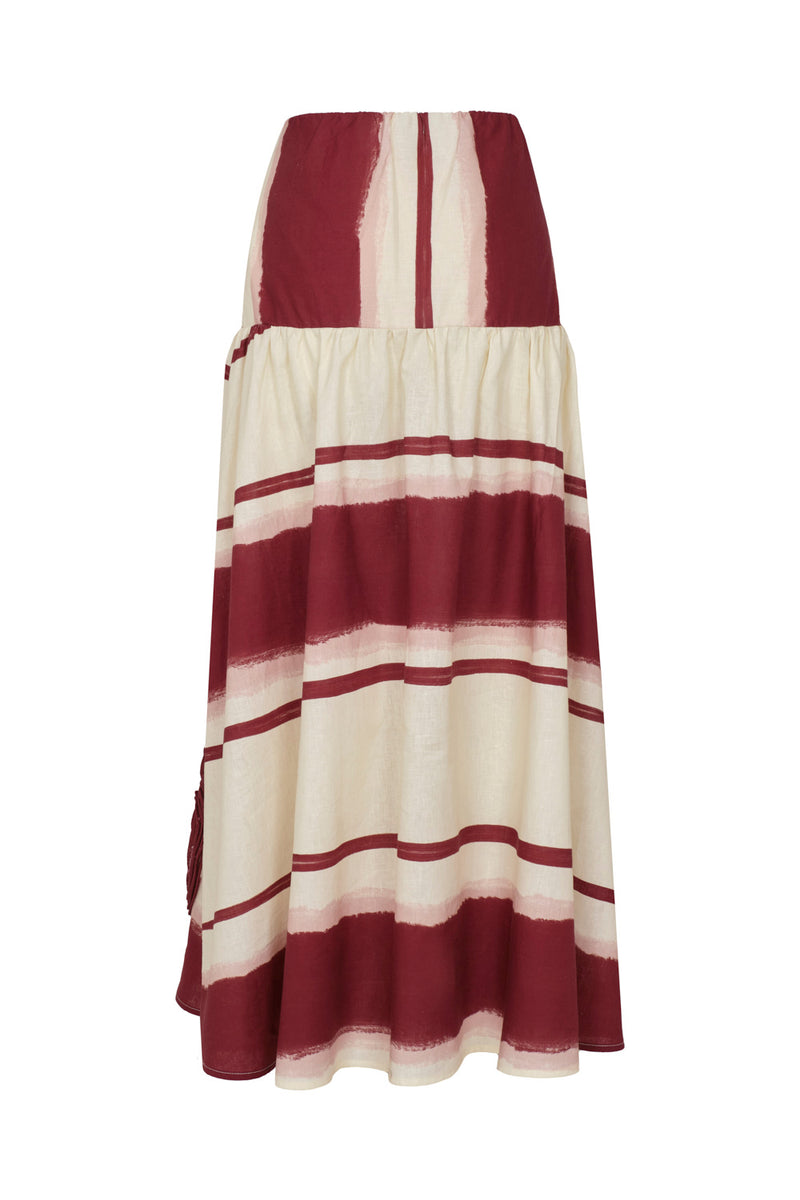 New Janelle Skirt – Ivory & Burgundy