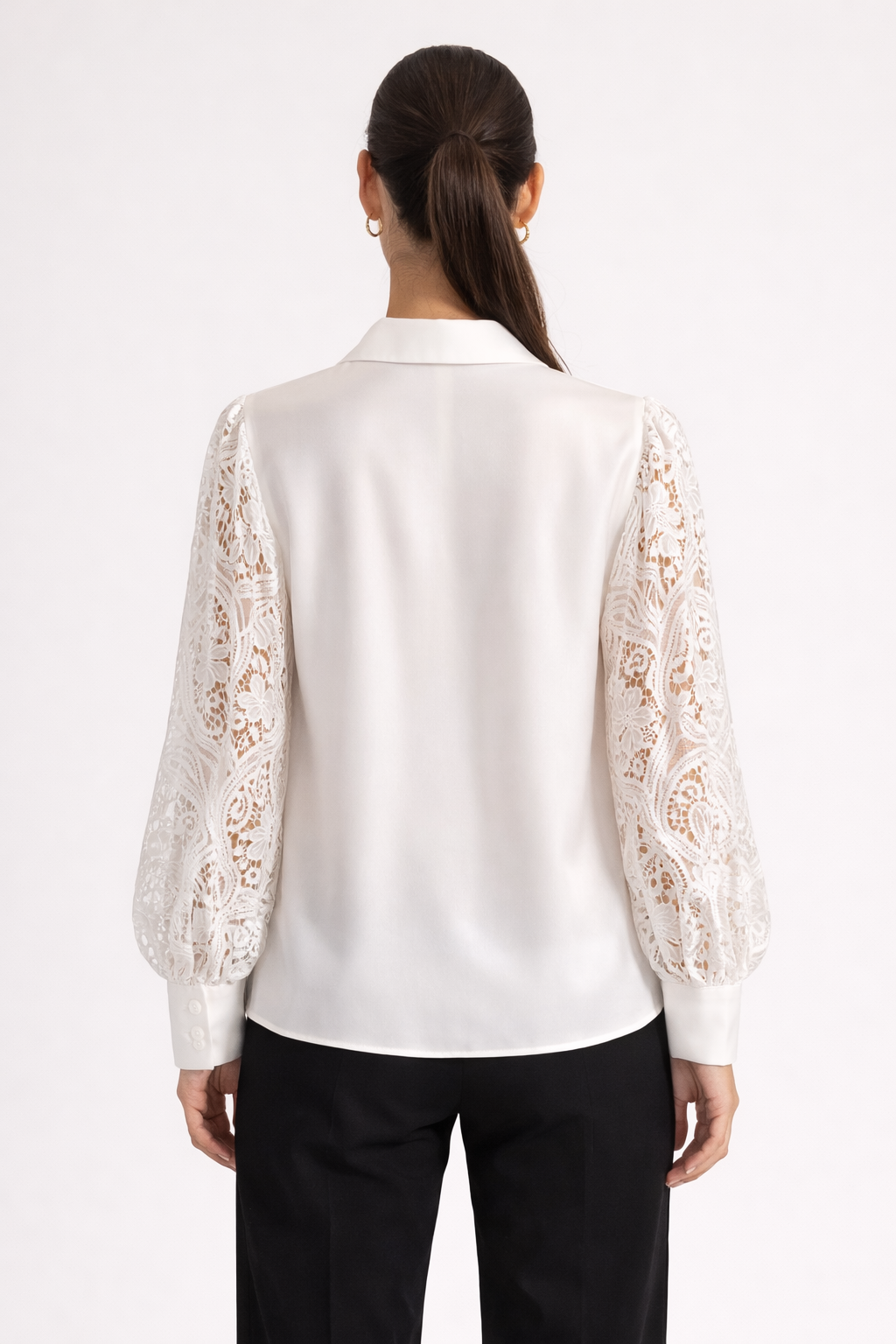 Ivory Lace Sleeve Blouse