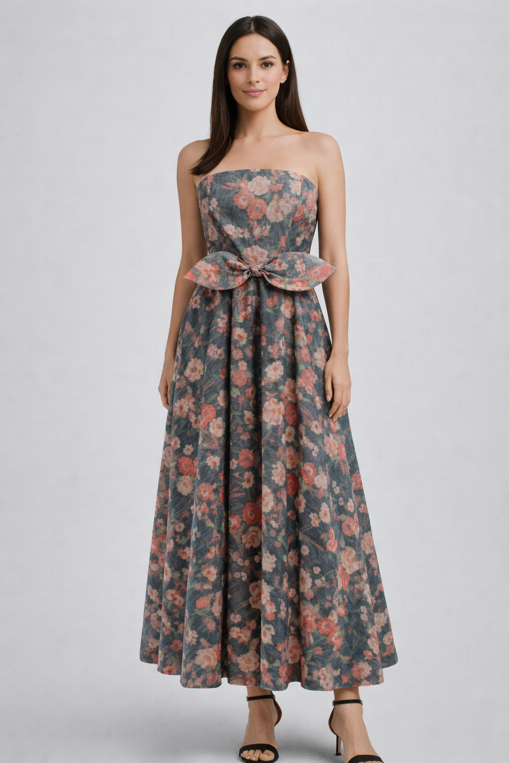 Rosé Garden Strapless Dress