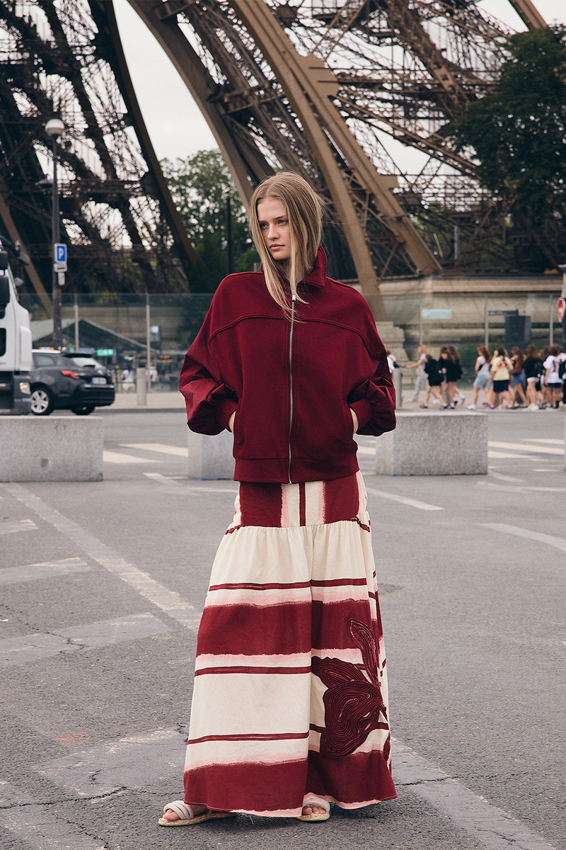 New Janelle Skirt – Ivory & Burgundy
