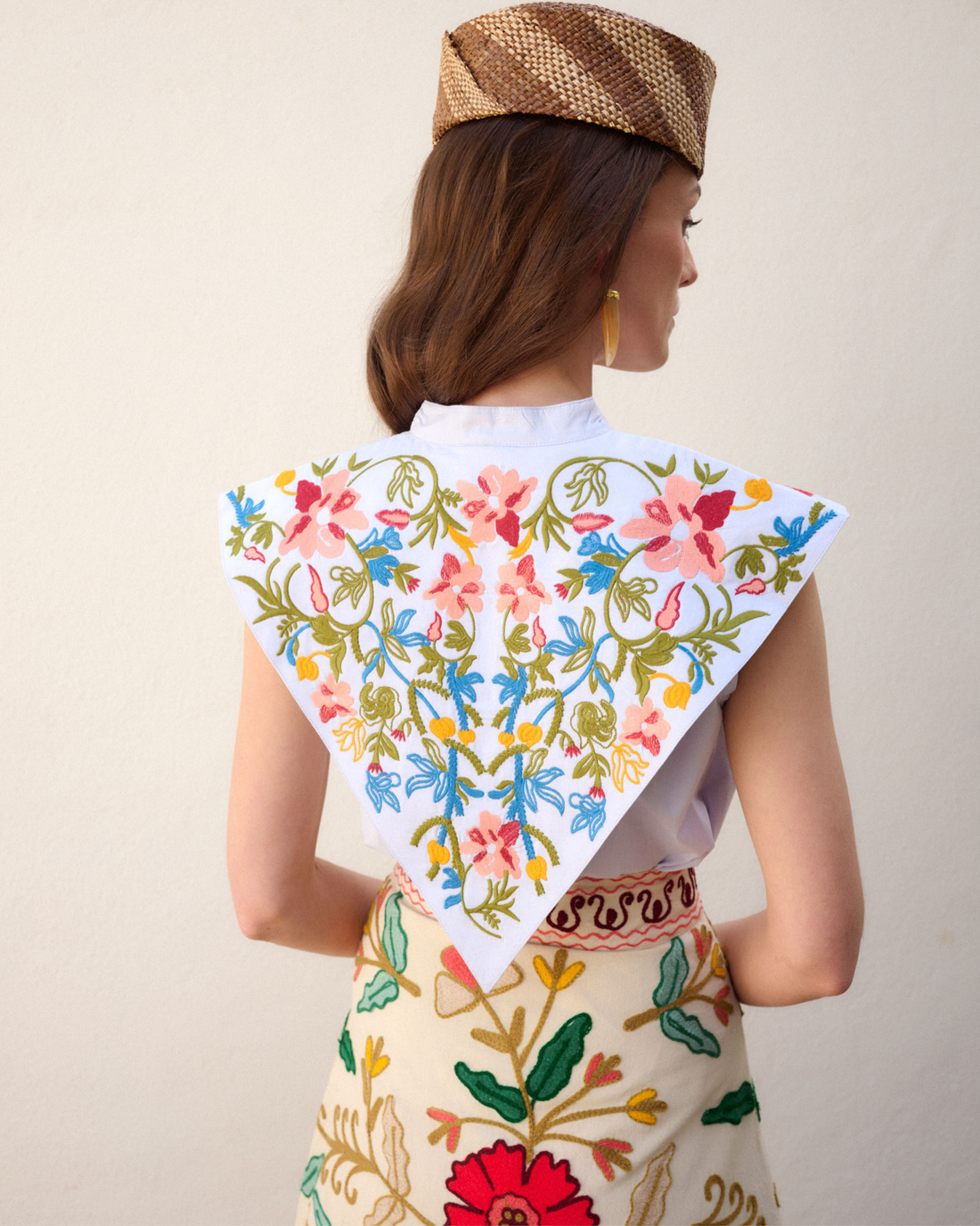 Blue Embroidered peanut shirt