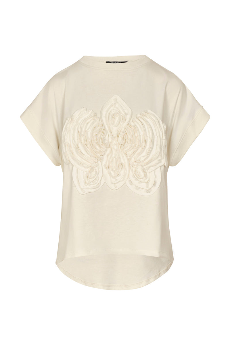 Marian T-Shirt with Orchid Embroidery