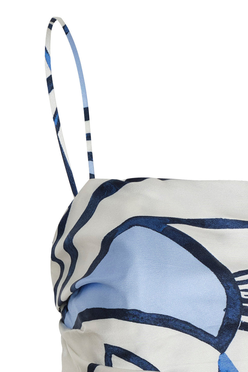 Maia Crop Top Ivory Navy