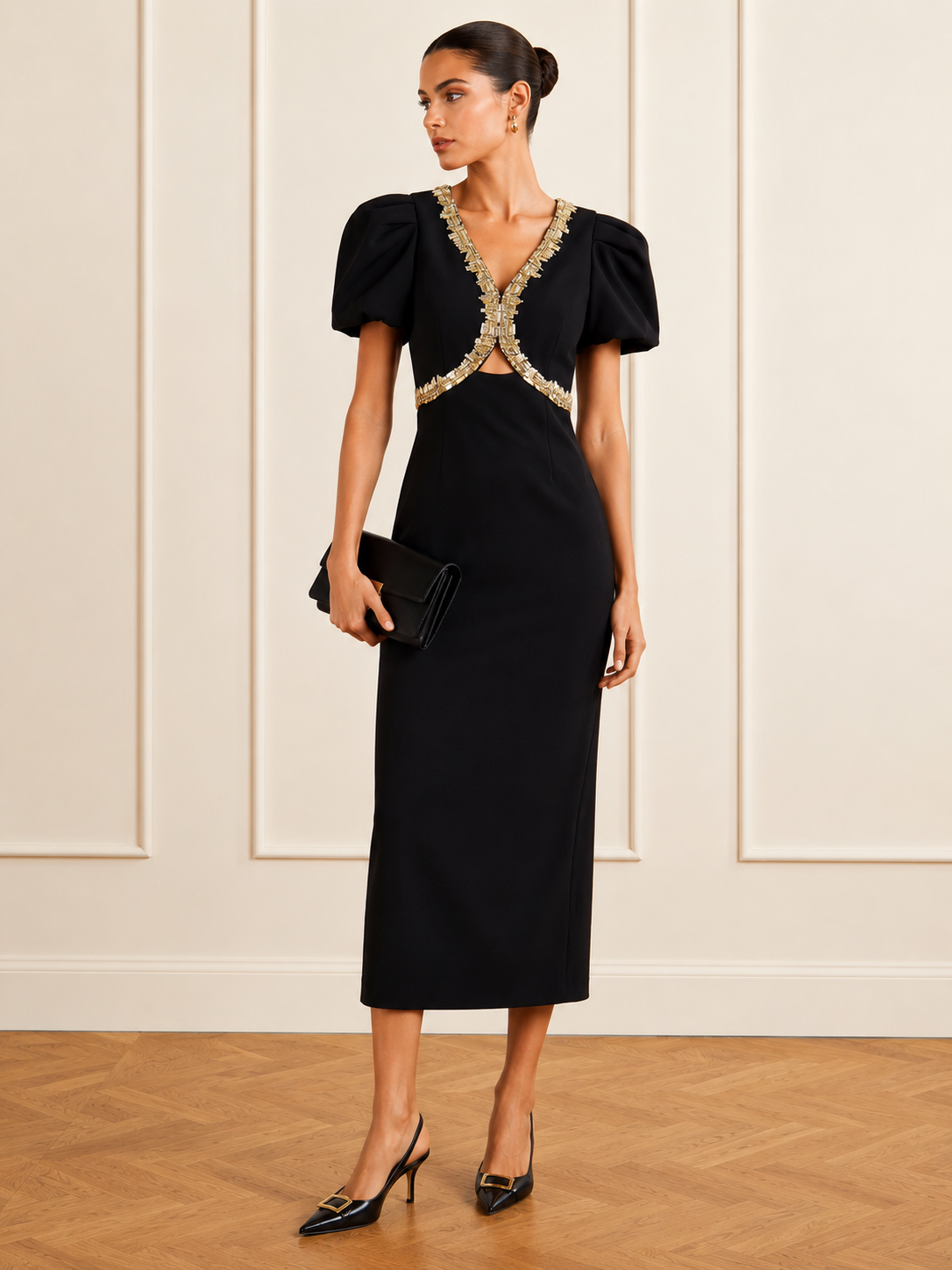 Alexandrite Short Sleeve Midi Dress