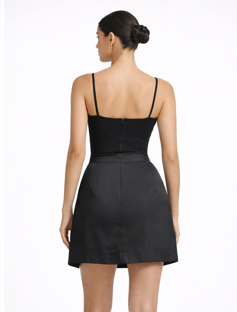 Midnight Bloom Mini Skirt