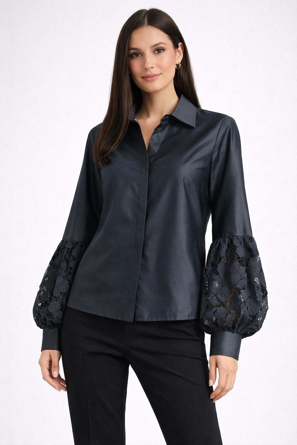 Noir Lace Sleeve Blouse