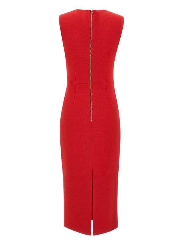 Cameron Asymmetrical Red Midi Dress