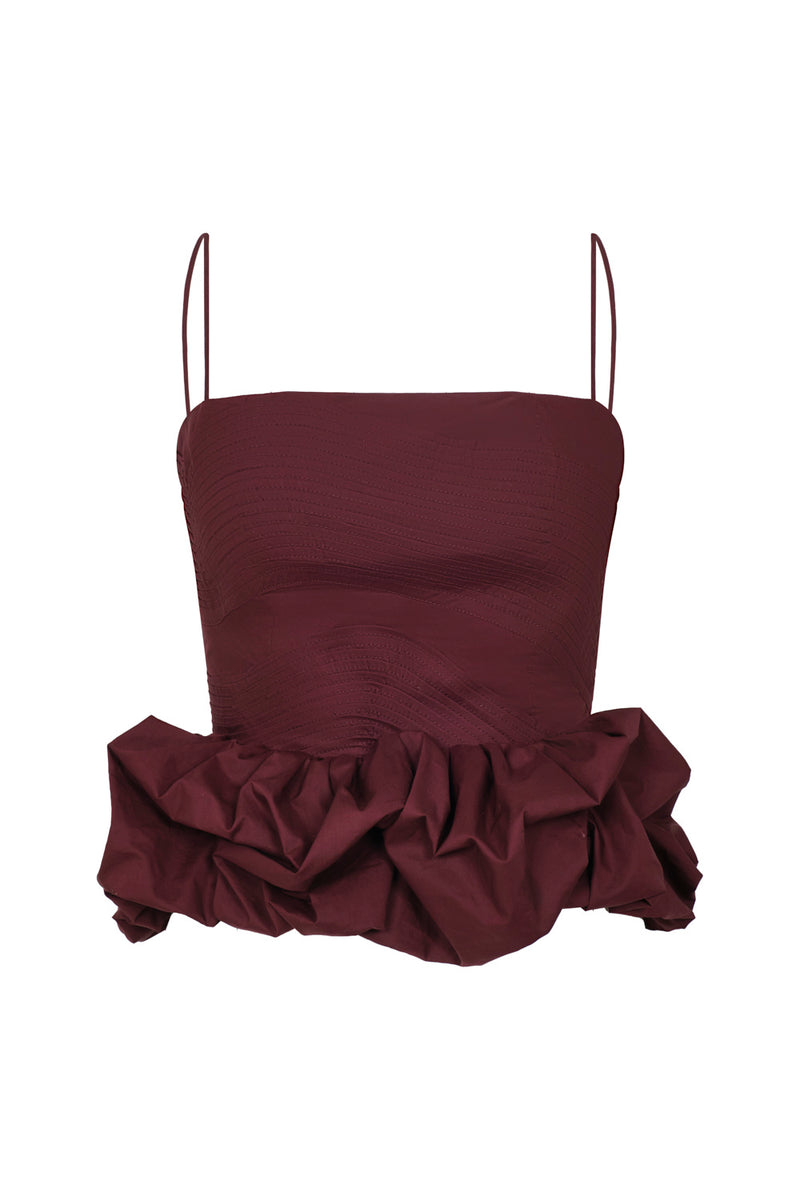 New Maia Burgundy Crop Top