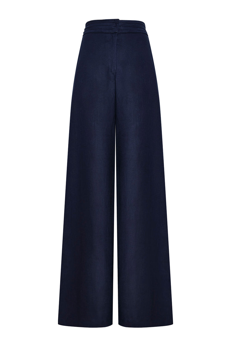 Burgos Embroidered Pants Navy Blue