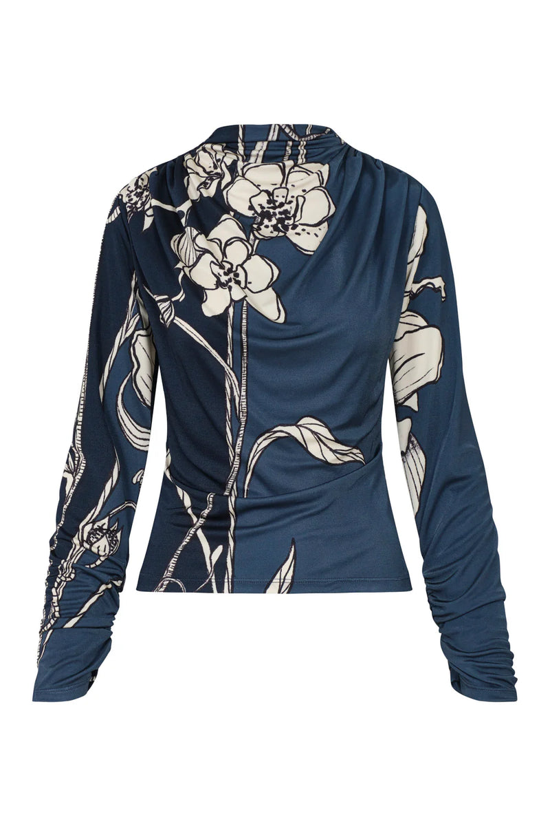 Loto Navy Blue Blouse