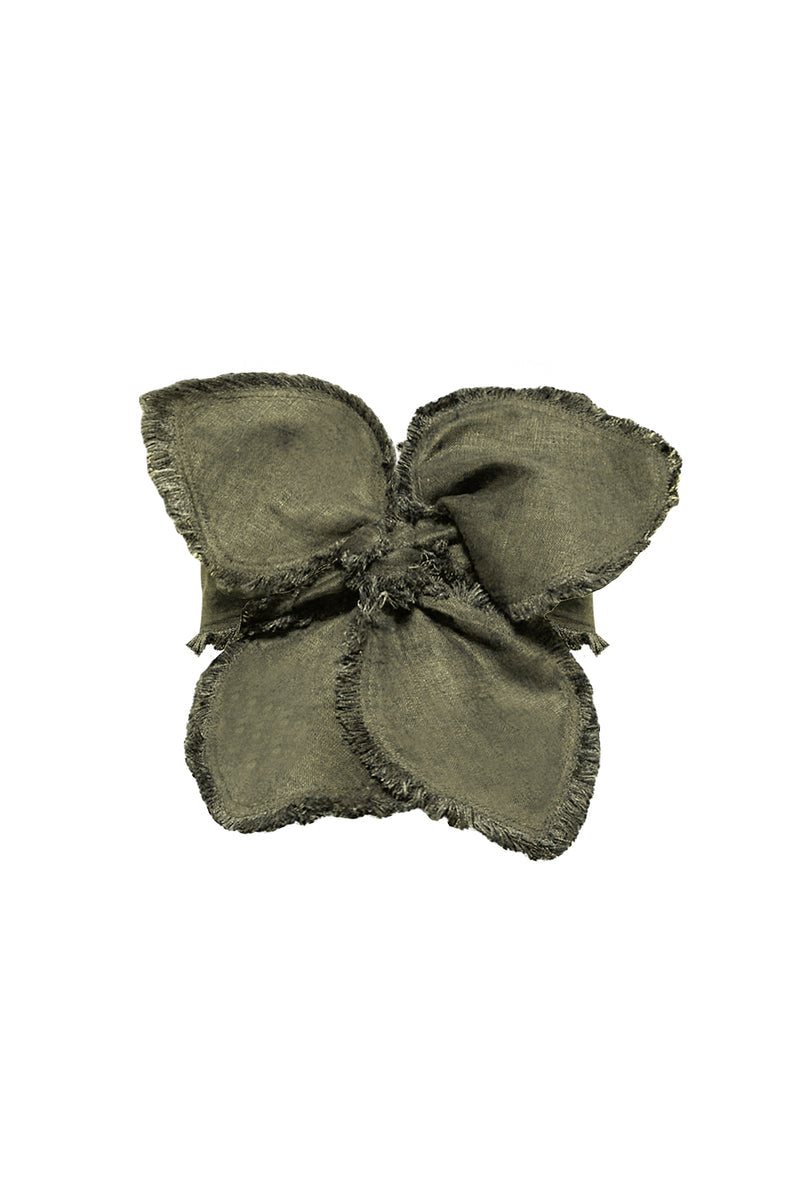 Cinturon Orquidea Mia verde Oliva lino