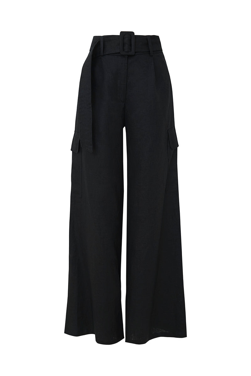 Pantalón Light Mara Negro Lino