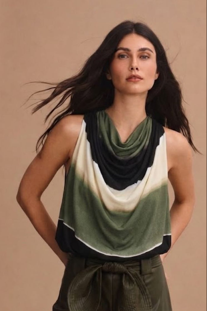 Santa María Ivory Green Blouse