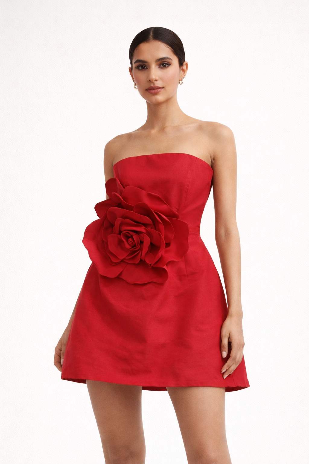 Rouge Fleur Couture Mini Dress