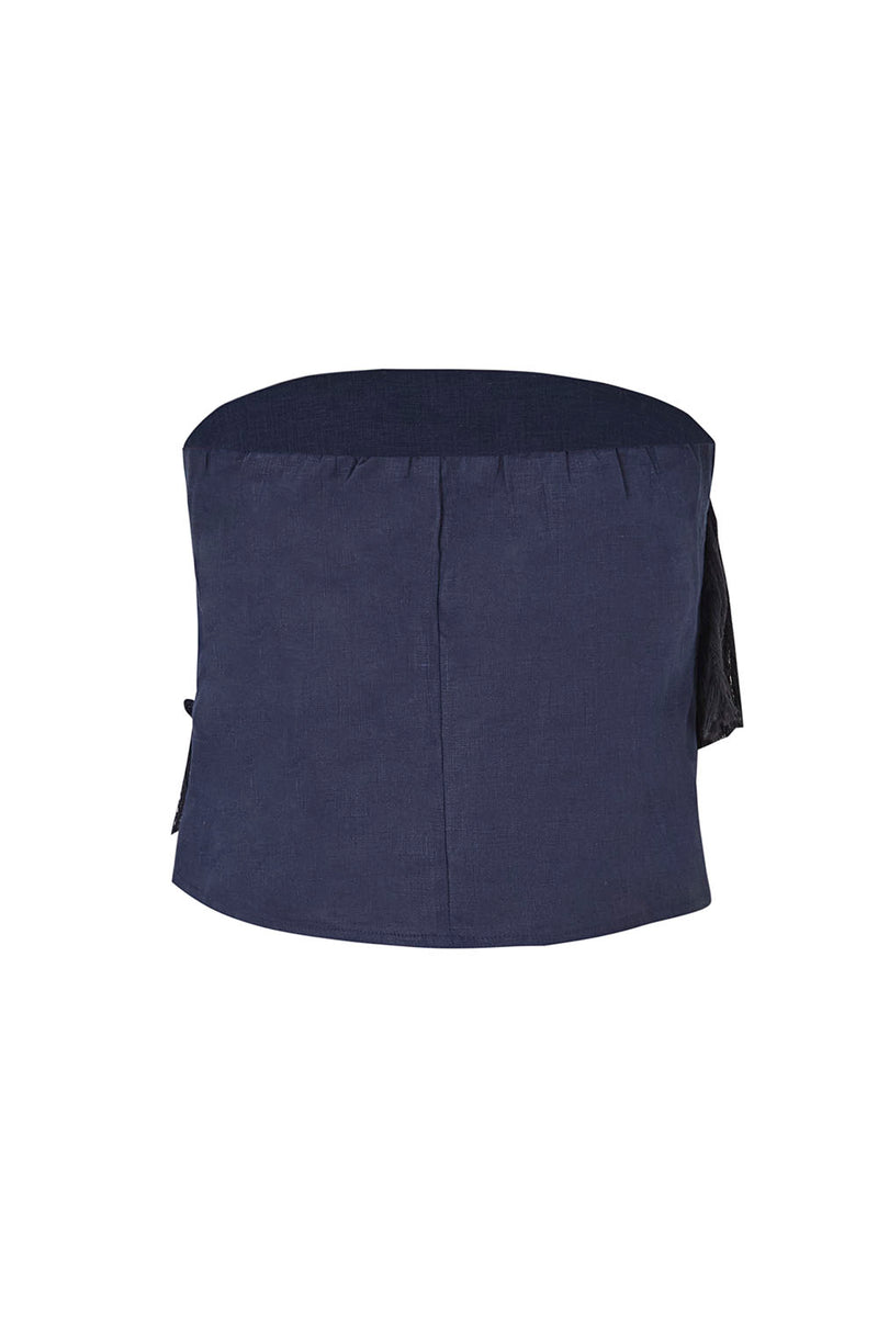 Crop top Caronte Bordado Azul Navy