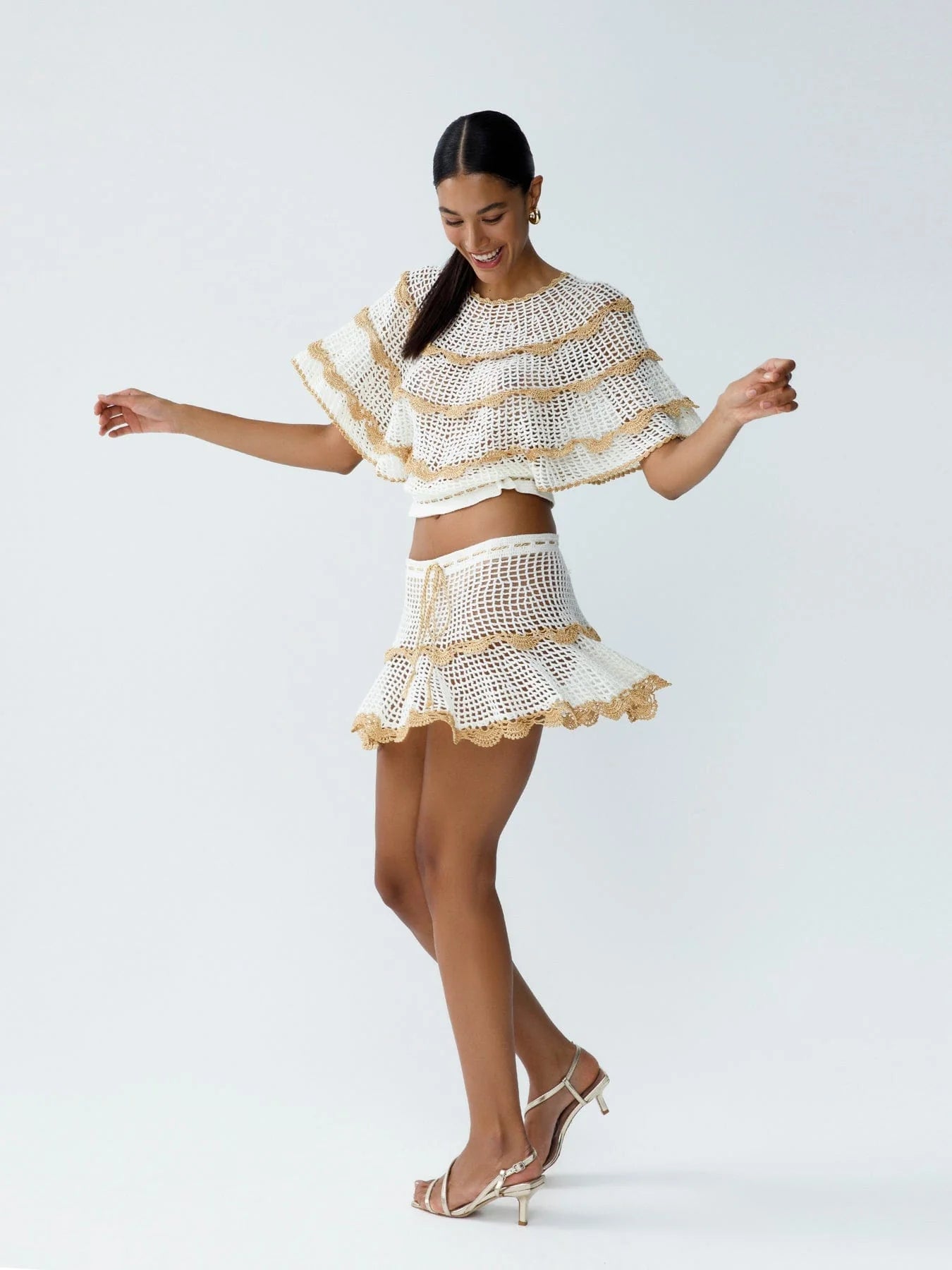 Rima Scalloped Mini Skirt