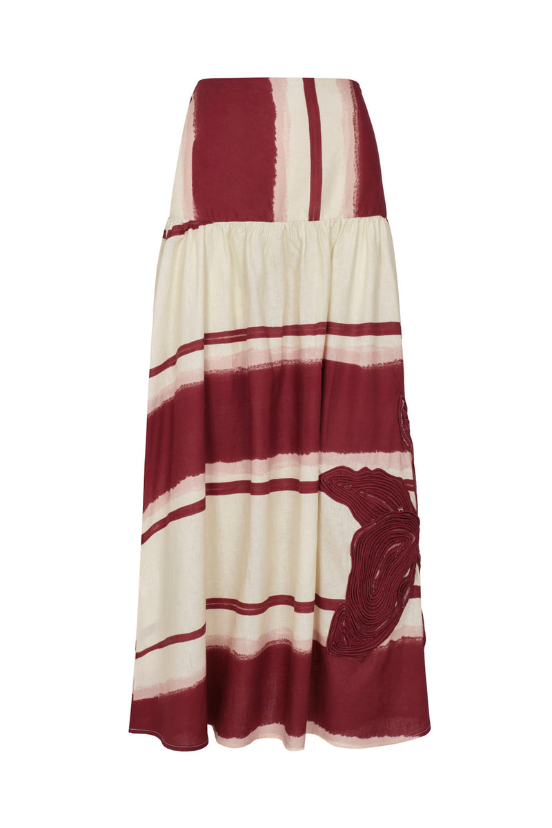 New Janelle Skirt – Ivory & Burgundy