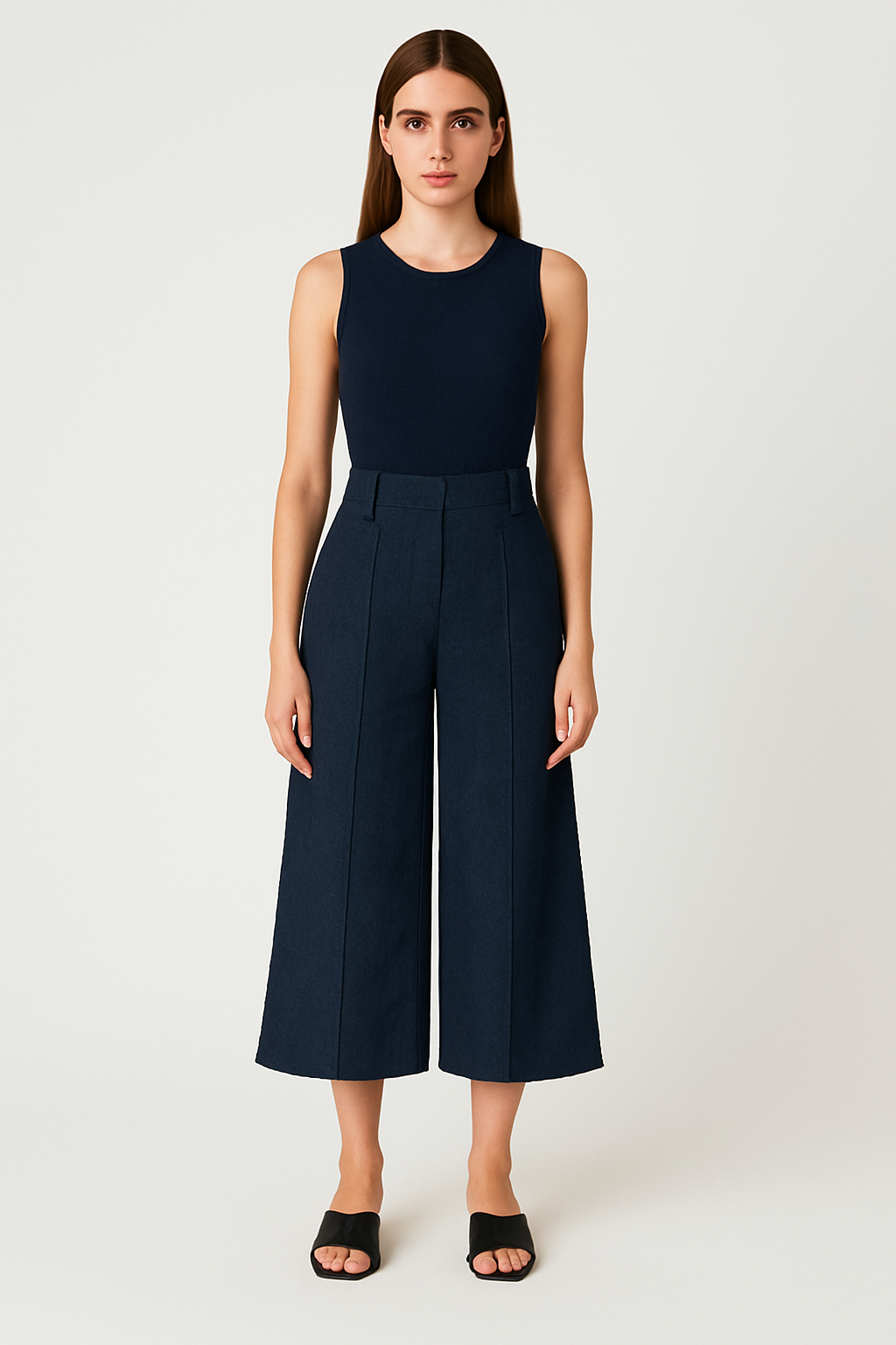 Paulette Linen Navy Pants