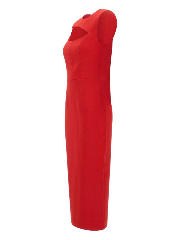 Cameron Asymmetrical Red Midi Dress