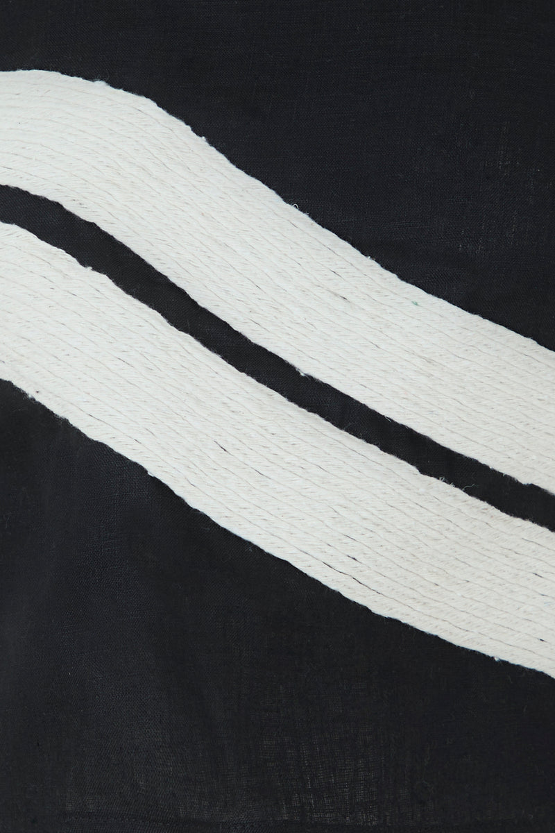 Crop Top Caronte bordado Negro