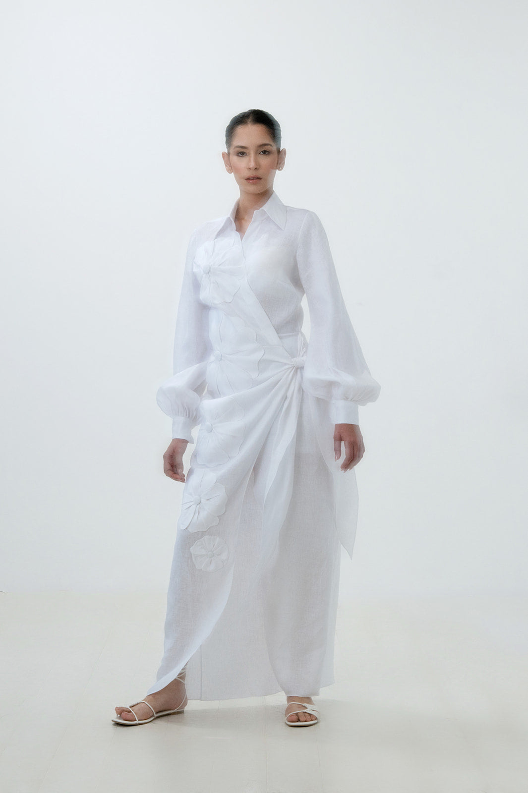 Cayena Bloom Linen Wrap Dress