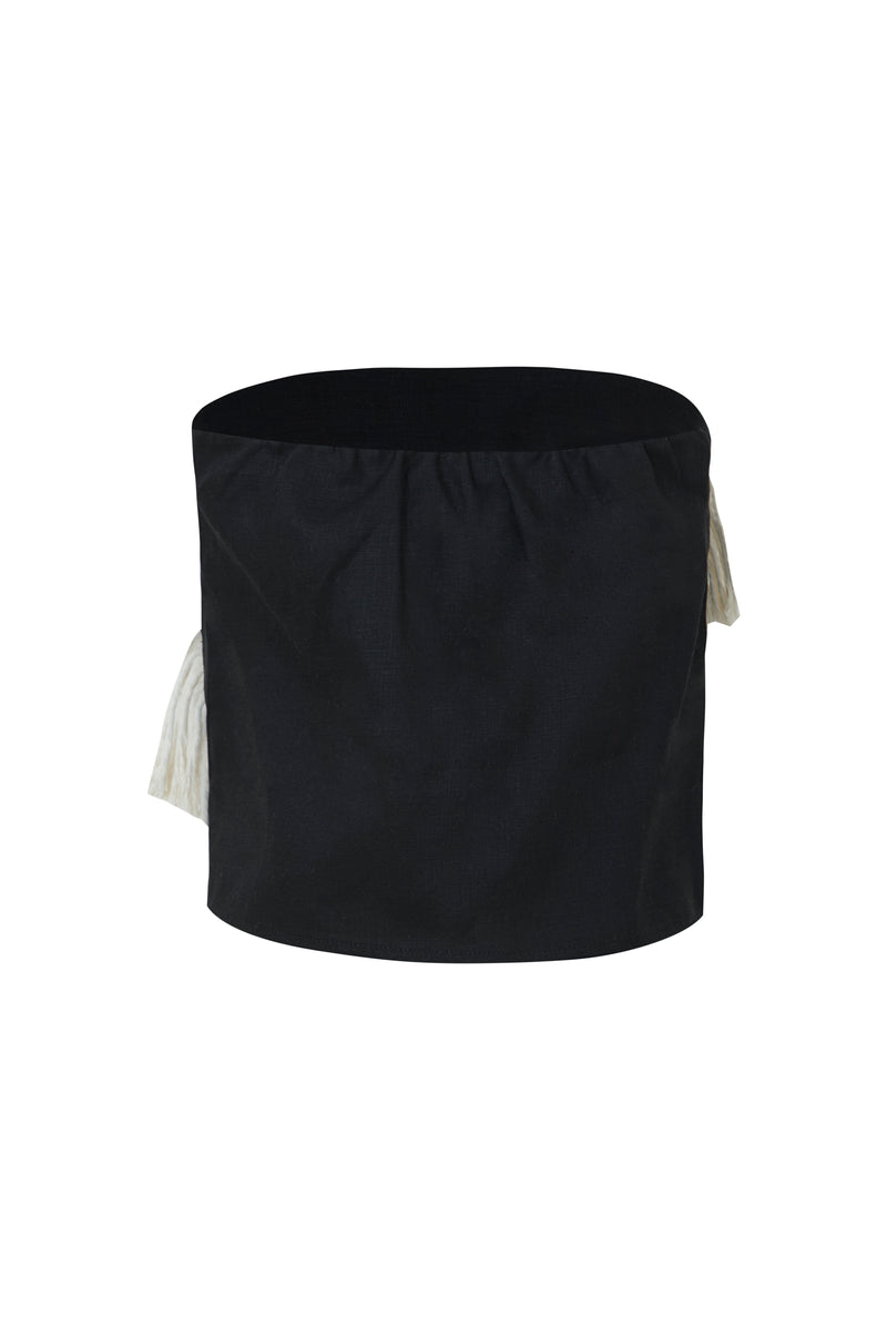 Crop Top Caronte bordado Negro
