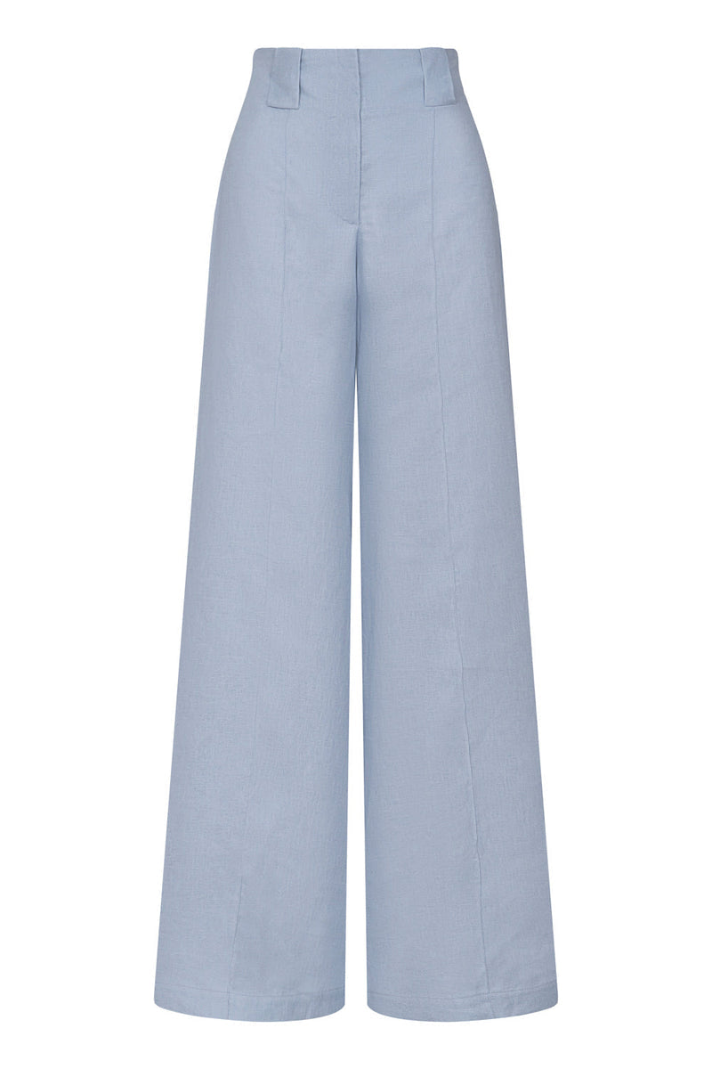 New Paulette Pants Dusty Blue Linen