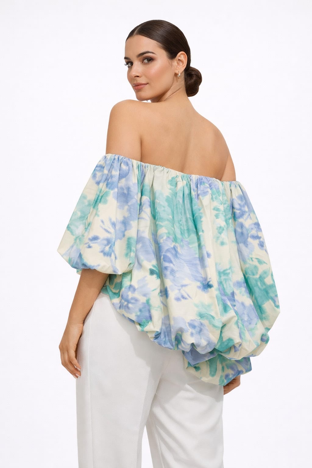 Celeste Aquarelle Bubble Blouse