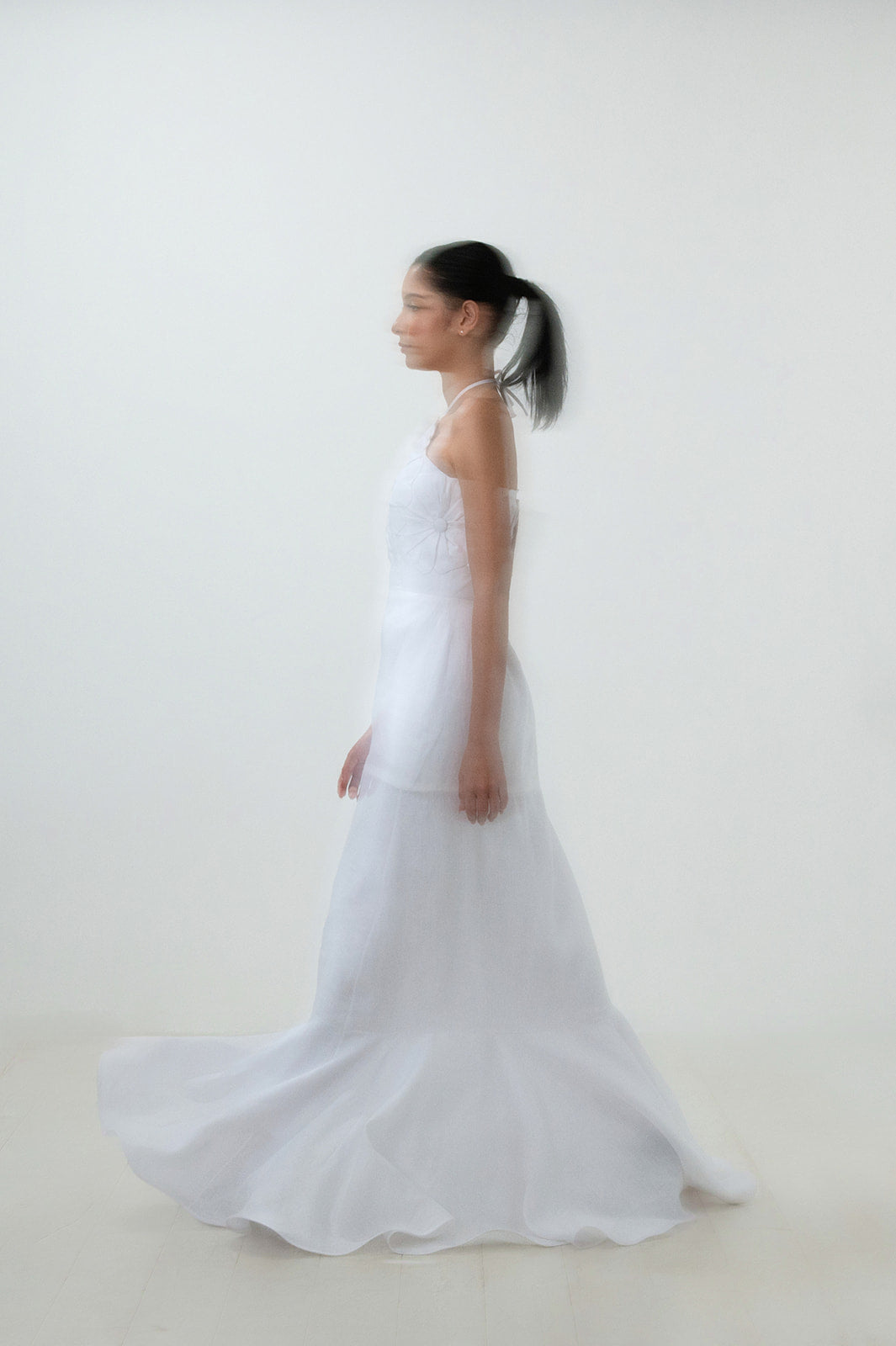 Cayena Bloom Linen Halter Maxi Gown