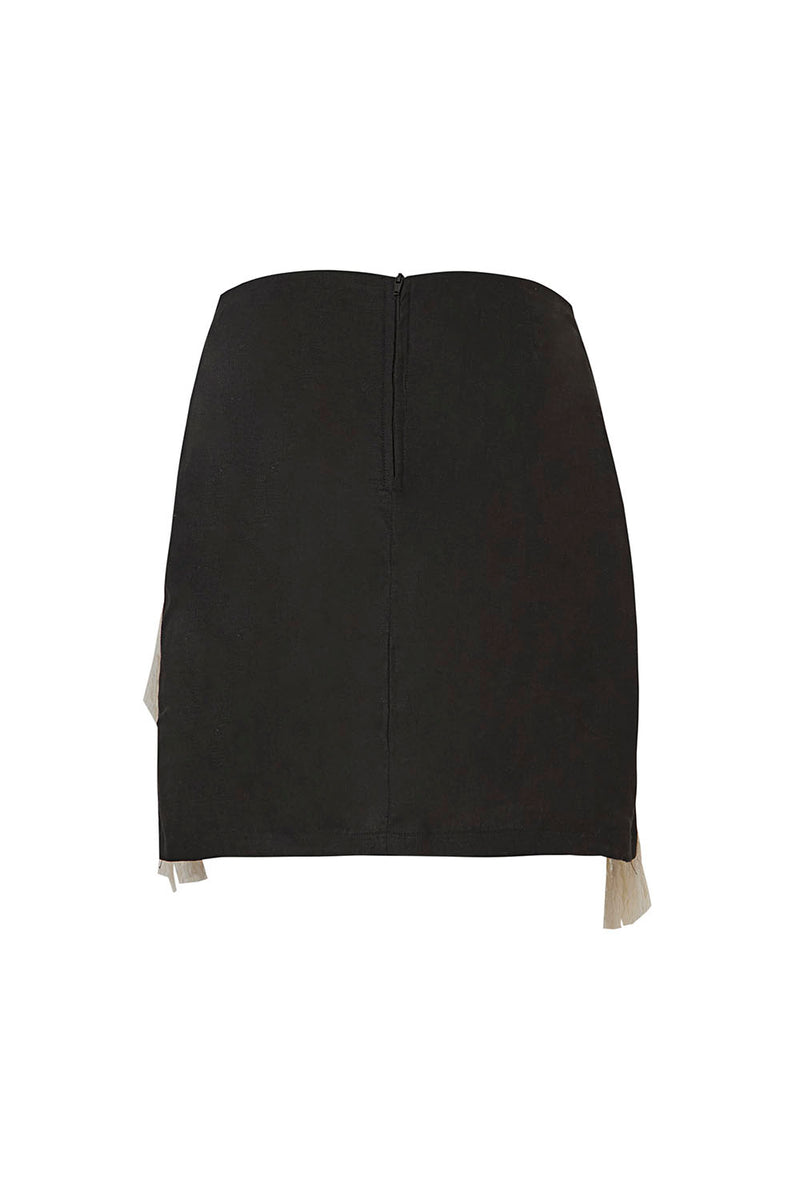 Mini falda Caronte bordado negro