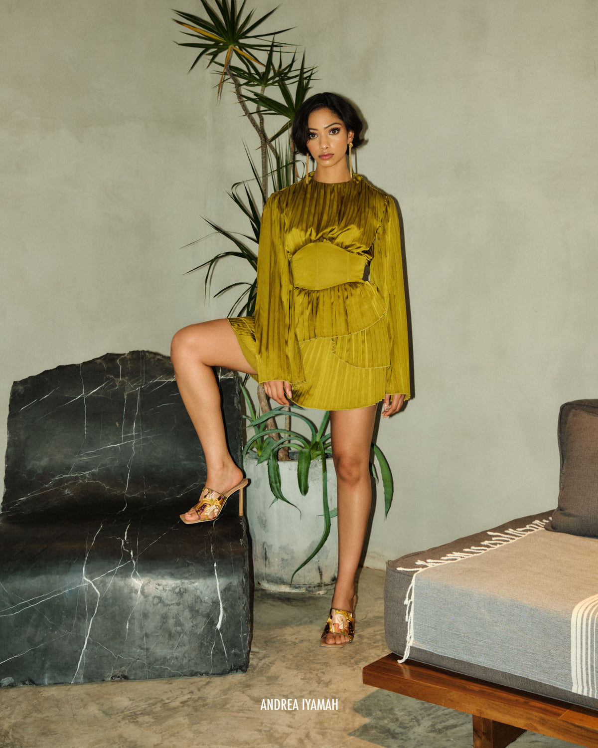 Lenti Pleated mini dress