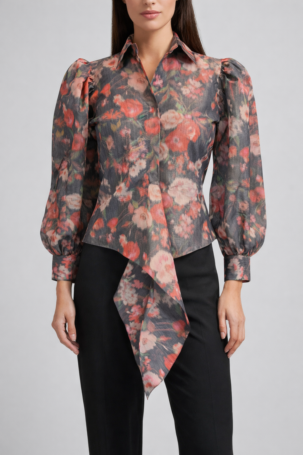 Rosé Garden Tie Blouse